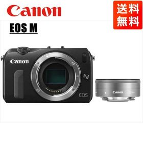 キヤノン Canon EOS M ブラックボディ EF-M 22mm F2 シルバー 単焦点 パンケーキ レンズセット ミラーレス一眼 カメラ 中古