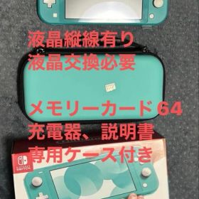 液晶細かい縦線有り Switch Lite ターコイズ 本体と他付属品付き