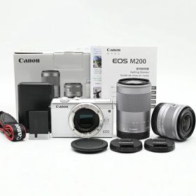 Canon キヤノン EOS M200 15-45mm 55-200mm レンズセット ミラーレス一眼レフカメラ 【中古】