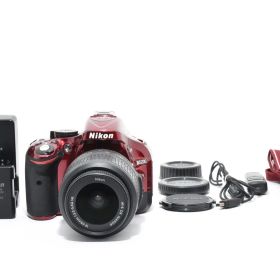 ★極上★S数2702回 Nikon ニコン D5200 レッド 赤 18-55mm VRレンズセット 純正レンズ 希少カラー