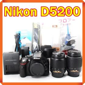 Nikon D5200 ダブルレンズセット 画面反転で自撮り可能♪