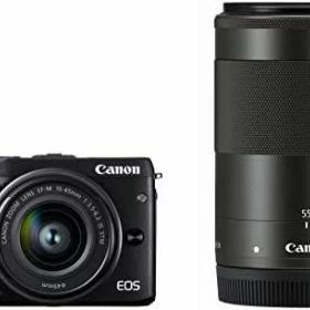 【中古】Canon ミラーレス一眼カメラ EOS M3 ダブルズームキット(ブラック) EF-M15-45mm F3.5-6.3 IS STM EF-M55-200mm F4.5-6.3 IS STM 付属 EOSM3BK-WZK2