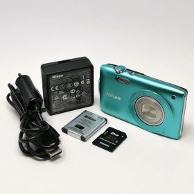 Nikon coolpix s3300 動作確認済み デジカメ 水色 ブルー デジタルカメラ 管理番号ARCANKO394