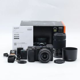 【ショット数1,289】SONY α6400 ダブルズームレンズキット ブラック ILCE-6400Y【SELP1650＋SEL55210 / APS-Cミラーレス / 2420万画素 / 高速AF / 自撮り液晶 / Wi-Fi搭載】【中古】
