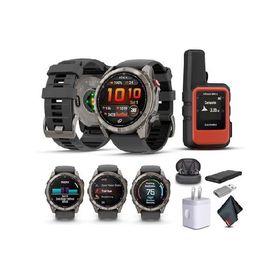 Garmin Fenix 8 Pro, 51mm, AMOLED Display, Multisport Fitness GPS Smartwatch, Sapphire Titanium with Graphite/Black Silicone Band, Wilderness Bundle wi