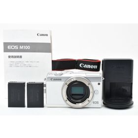 キヤノン(Canon)の美品♪ Canon EOS M100 ホワイト 15-45mmレンズキット(コンパクトデジタルカメラ)