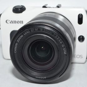 251000★良品★Canon ミラーレス一眼カメラ EOS M レンズキット EF-M18-55mm F3.5-5.6 IS STM付属 ホワイト EOSMWH-18-55ISSTMLK