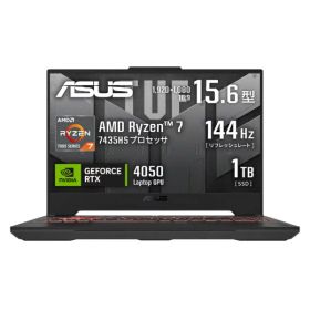ASUS｜エイスース ゲーミングノートパソコン TUF Gaming A15(RTX 4050) メカグレー FA507NUR-R7R4050T [15.6型 /Windows11 Home /AMD Ryzen 7 /メモリ：16GB /SSD：1TB /2024年06月モデル]