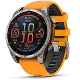 ガーミン GARMIN fenix 8 （フェニックス 8） Sapphire AMOLED 47mm Ti / Orange シリコンバンド 心電図（ECG）アプリ Suica対応 GPSスマートウォッチ 010-02904-17