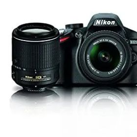 【中古】「非常に良い」Nikon D3200 24.2 MP CMOS デジタル一眼レフカメラ 18-55mm 55-200mm VR DXズームレンズセット