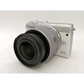【中古】Canon EOS M100 EF-M15-45 IS STM レンズキット ホワイト【新宿2】保証期間1ヶ月【ランクB】