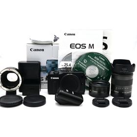 Canon ミラーレス一眼カメラ EOS M ダブルレンズキット EF-M18-55mm F3.5-5.6 IS STM/EF-M22mm F2 STM付属 ブラック EOSMBK-WLK