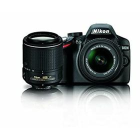 【中古】Nikon D3200 24.2 MP CMOS デジタル一眼レフカメラ 18-55mm 55-200mm VR DXズームレンズセット(デジタル一眼)