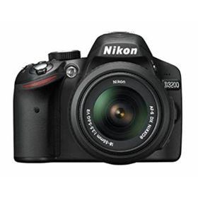 【中古】Nikon デジタル一眼レフカメラ D3200 レンズキット AF-S DX NIKKOR 18-55mm f/3.5-5.6G VR付属 ブラック D3200LKBK(デジタル一眼)