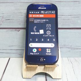 docomo らくらくスマートフォン F-42A ネイビー SIMロック 382