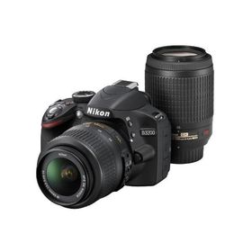 Nikon デジタル一眼レフカメラ D3200 200mmダブルズームキット 18-55mm/55-(中古品)