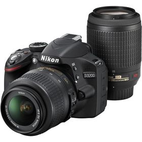 ニコン デジタル一眼 Nikon D3200 ダブルズーム ブラック 中古 新品SDカード付き 届いてすぐに使える 手振れ補正 動画撮影 お得なダブルレンズ 長期保証