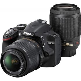 ニコン Nikon D3200 200mmダブルズームキット ブラック <プレゼント包装承ります>