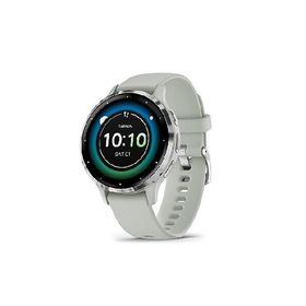 Garmin Venu 3S Silver Stainless Steel Bezel 1.2-Inch AMOLED Touchscreen Display Smart Watch with 41mm Sage Gray Case and Silicone Band