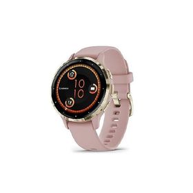 Garmin Venu 3S Soft Gold Stainless Steel Bezel 1.2-Inch AMOLED Touchscreen Display Smart Watch with 41mm Dust Rose Case and Silicone Band