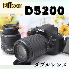 ❤️Nikon D5200 ダブルレンズ❤️2410万画素高画質 スマホ転送 自撮り