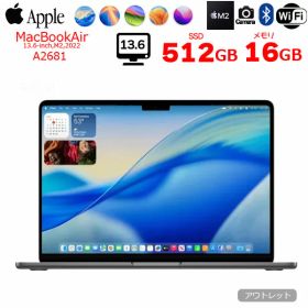 Apple MacBook Air 13.6inch MLXW3J/A A2681 2022 選べるOS TouchID [Apple M2 8コア メモリ16GB SSD512GB 無線 BT カメラ 13.6 Space Gray] ：アウトレット