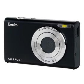 デジタルカメラ 充電式 Kenko ケンコートキナー 2.7K動画撮影 WEBカメラ機能 オートフォーカス 手ブレ軽減 タイムラプス/スロー撮影 ブラック KC-AF05 ◆宅