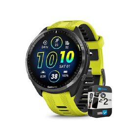 Garmin 010-02809-02 Forerunner 965 Running Smartwatch Amp Yellow and Black | Official USA Partner Model | Bundle with 2 YR CPS Enhanced Protection Pac
