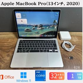 ［美品］Apple MacBook Pro（13インチ, 2020）/ Intel Core i7 / メモリ32GB / SSD 1TB / Windows 11 / Office 2024 / CJ626