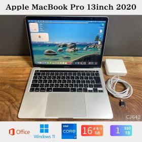 ［美品］Apple MacBook Pro 13インチ 2020/ Intel Core i7 / メモリ16GB / SSD 1TB / Windows 11 / Office 2024 / CJ642