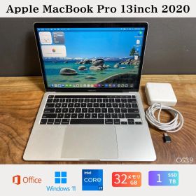 ［美品］Apple MacBook Pro 13inch 2020/ Intel Core i7 / メモリ32GB / SSD 1TB / Windows 11 / Office 2024/CJ639