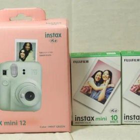 チェキ instax mini 12 ミントグリーン フイルム20枚