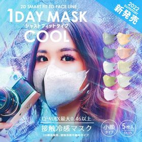 （ネコポス配送） クリーングッズ マスク メンズ レディース 1DAYマスク 2Dジャストフィットタイプ COOL 5枚入り CREAN GOODS ブルー 青 グレー 柄 |slz|