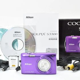 ■ ほぼ新品 ■ ニコン Nikon COOLPIX S3300 パープル 《動作確認済・付属品多数》 コンパクト デジタル カメラ デジカメ #A0806