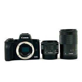 キヤノン Canon EOS Kiss M2 ダブルズームキット ブラック デジタル ミラーレス 一眼カメラ 【中古】