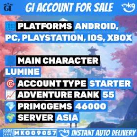 🌏 [アジア] | AR55 | 46K–48K 原石｜👩女キャラ 主人公!MKG09057