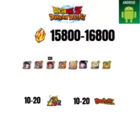 [海外][アンドロイド] 15800-16800ストーン | 悟飯 |ガンマ1 |8人の登場人物 |10-20 LR + 10-20 ドッカンフェスティバル