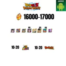 [海外][アンドロイド] 16000-17000ストーン | 悟飯 |ガンマ1 |8人の登場人物 |10-20 LR + 10-20 ドッカンフェスティバル