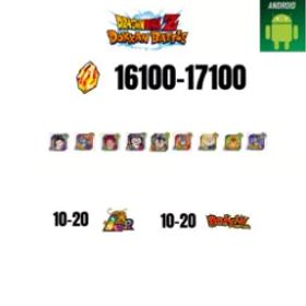 [海外][アンドロイド] 16100-17100ストーン | 悟飯 |ガンマ1 |9人の登場人物 |10-20 LR + 10-20 ドッカンフェスティバル