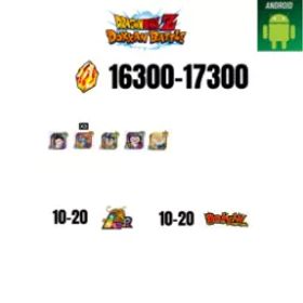 [海外][アンドロイド] 16300-17300ストーン | 悟飯 |ガンマ1 |5人の登場人物 |10-20 LR + 10-20 ドッカンフェスティバル