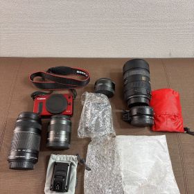 Canon EOS M ダブルレンズキット ミラーレス一眼 レッド 付属品多数！！！