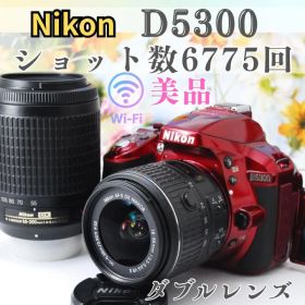 美品 希少なレッド Nikon D5300 ダブルレンズ Wi-Fi スマホ転送
