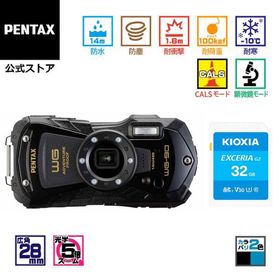 PENTAX WG-90 ブラック＋SDカード32GBセット（ペンタックス コンパクトデジタルカメラ 防水 防塵 耐衝撃 タフ 現場 水遊び アウトドア）安心のメーカー直販