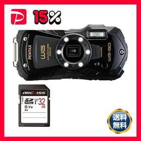 PENTAX デジタルカメラ WG-90 ブラック ＋ 32GB SDHCメモリカード 1セット デジカメ カメラ 写真 PC パソコン 周辺機器 家電