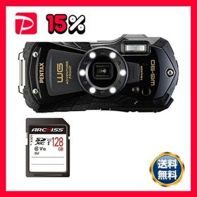 PENTAX デジタルカメラ WG-90 ブラック ＋ 128GB SDXCメモリカード 1セット デジカメ カメラ 写真 PC パソコン 周辺機器 家電