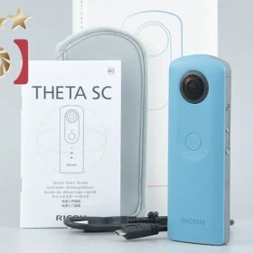 【中古】RICOH リコー THETA SC ブルー 360度カメラ 元箱付き