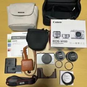 EOS M100 ダブルレンズキット ホワイト 付属品付き