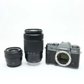 【中古】 《良品》 FUJIFILM X-T30 ダブルズームレンズキット チャコールシルバー【センサークリーニング/各部点検済】 [ デジタルカメラ ]