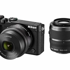 【中古】「非常に良い」Nikon ミラーレス一眼 Nikon1 J5 ダブルズームキット ブラック J5WZBK