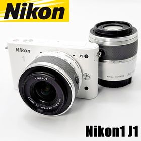 ニコン(Nikon)のニコン Nikon 1 J1 ダブルズームキット ホワイト ミラーレス カメラ 中古(ミラーレス一眼)